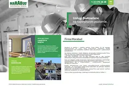 Wizualizacja strony firmu budowlanej z ursusa Marabud