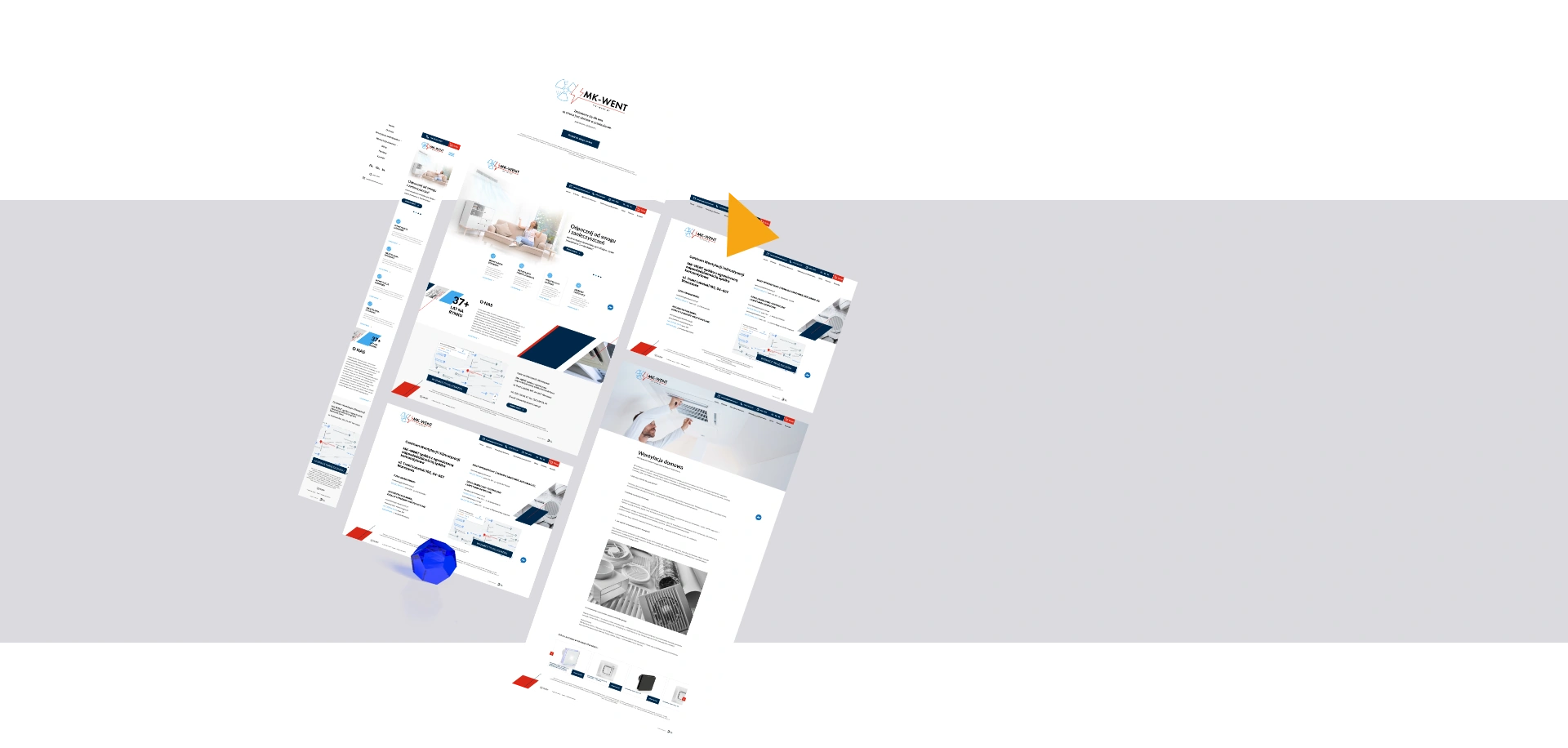 Kompleksowy projekt strony internetowej MK-WENT – nowoczesny layout, przejrzysta struktura i intuicyjna nawigacja dla lepszej użyteczności.