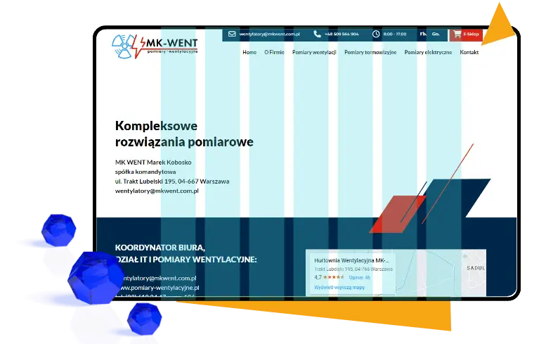 obrazek przedstawiający wizualizacje podstrony internetowej