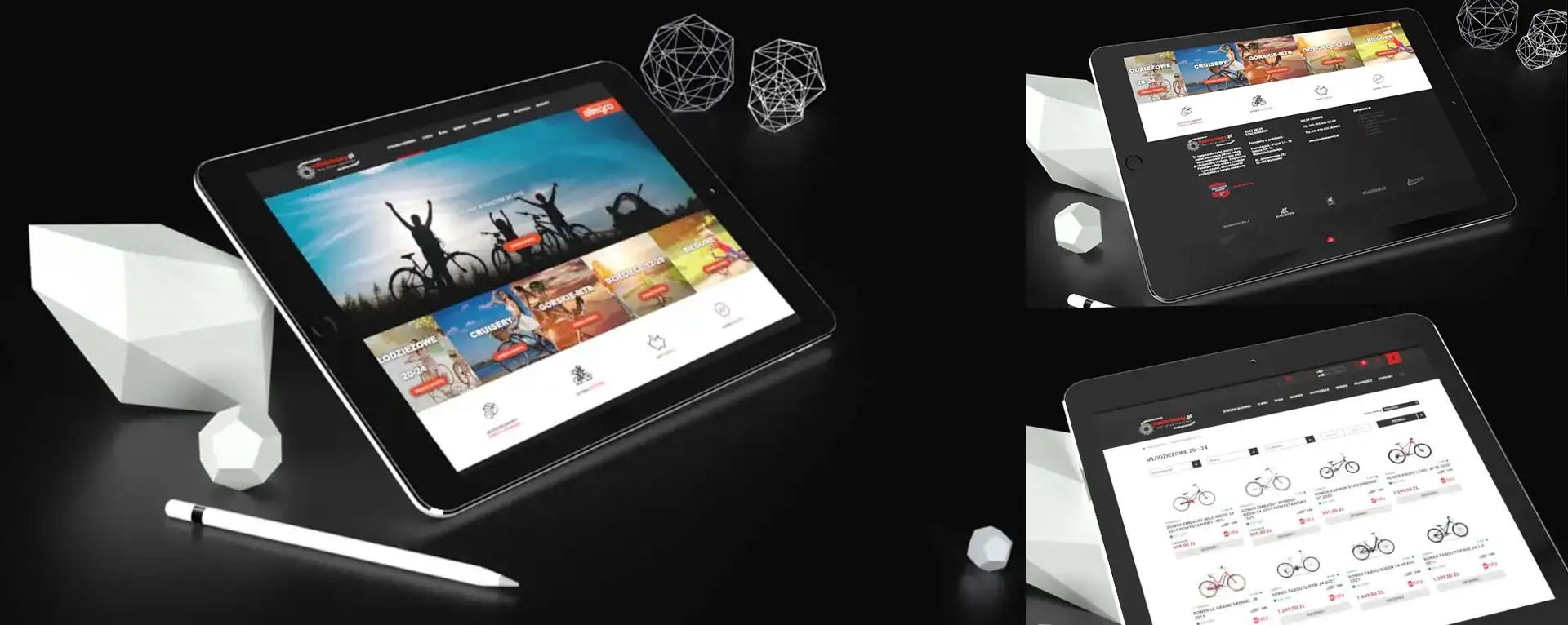 Wizualizacja projektu sklepu internetowego dla sklepu z rowerami
