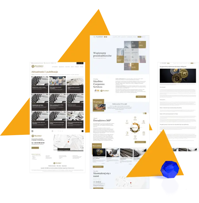 Projektowanie stron www, UX UI design, strona główna firmy doradczej, web design aktualności biznesowe
