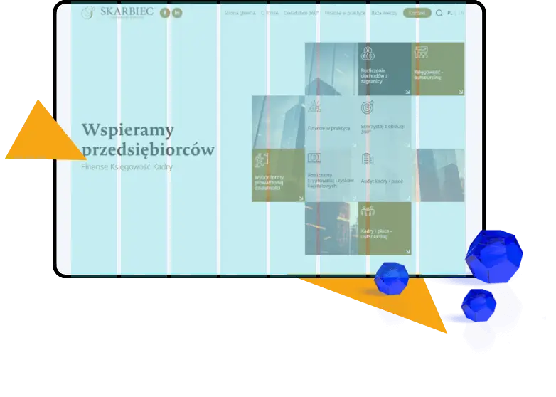 Strona informacyjna Skarbiec: wiedza o finansach, wsparcie dla przedsiębiorców, sekcja kontaktu i artykuły eksperckie