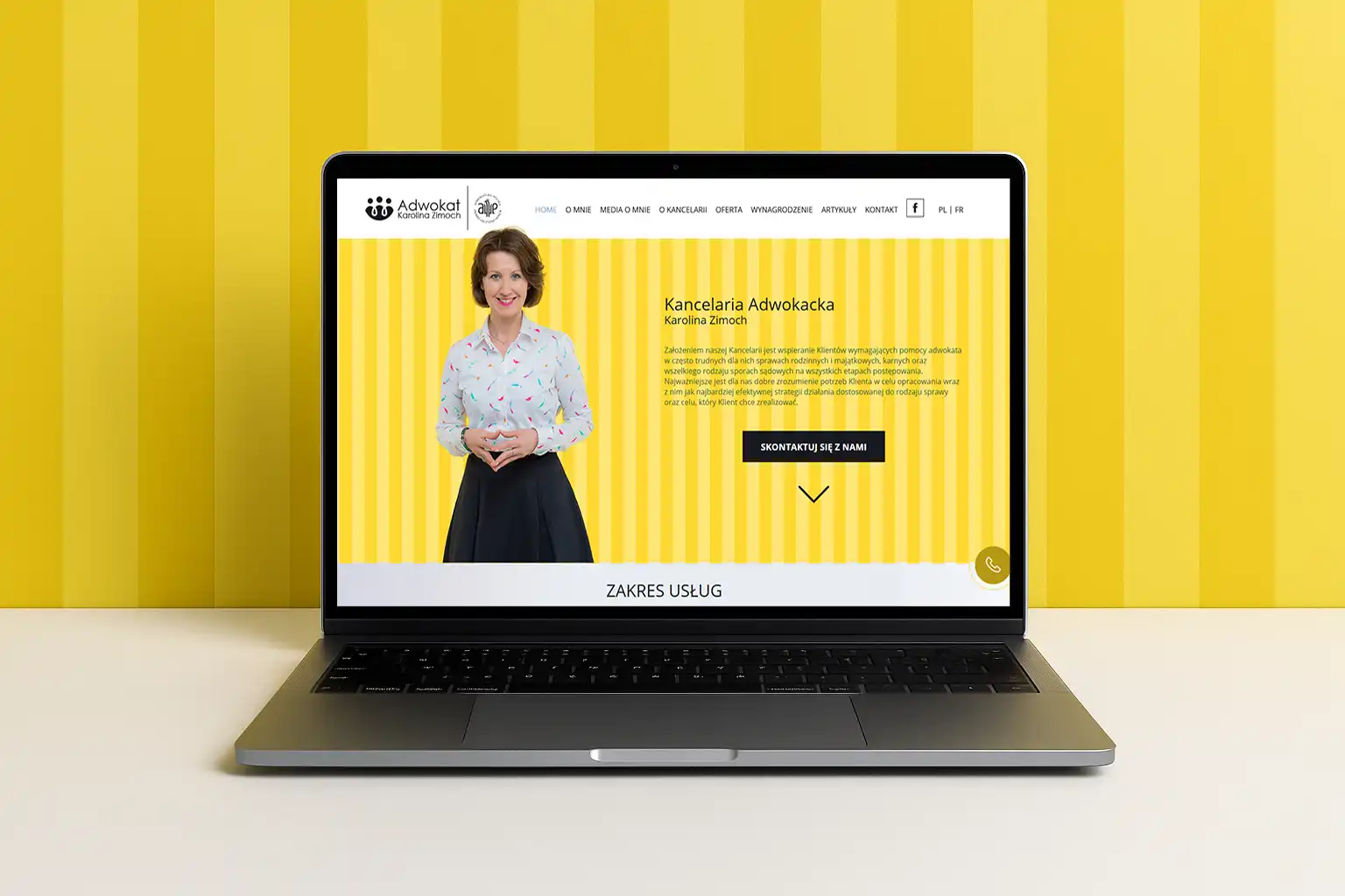 Projekt strony internetowej dla kancelarii prawnej. Witryna Adwokat Karoliny Zimoch zrealizowana przez LionStudio – profesjonalny wizerunek w sieci.