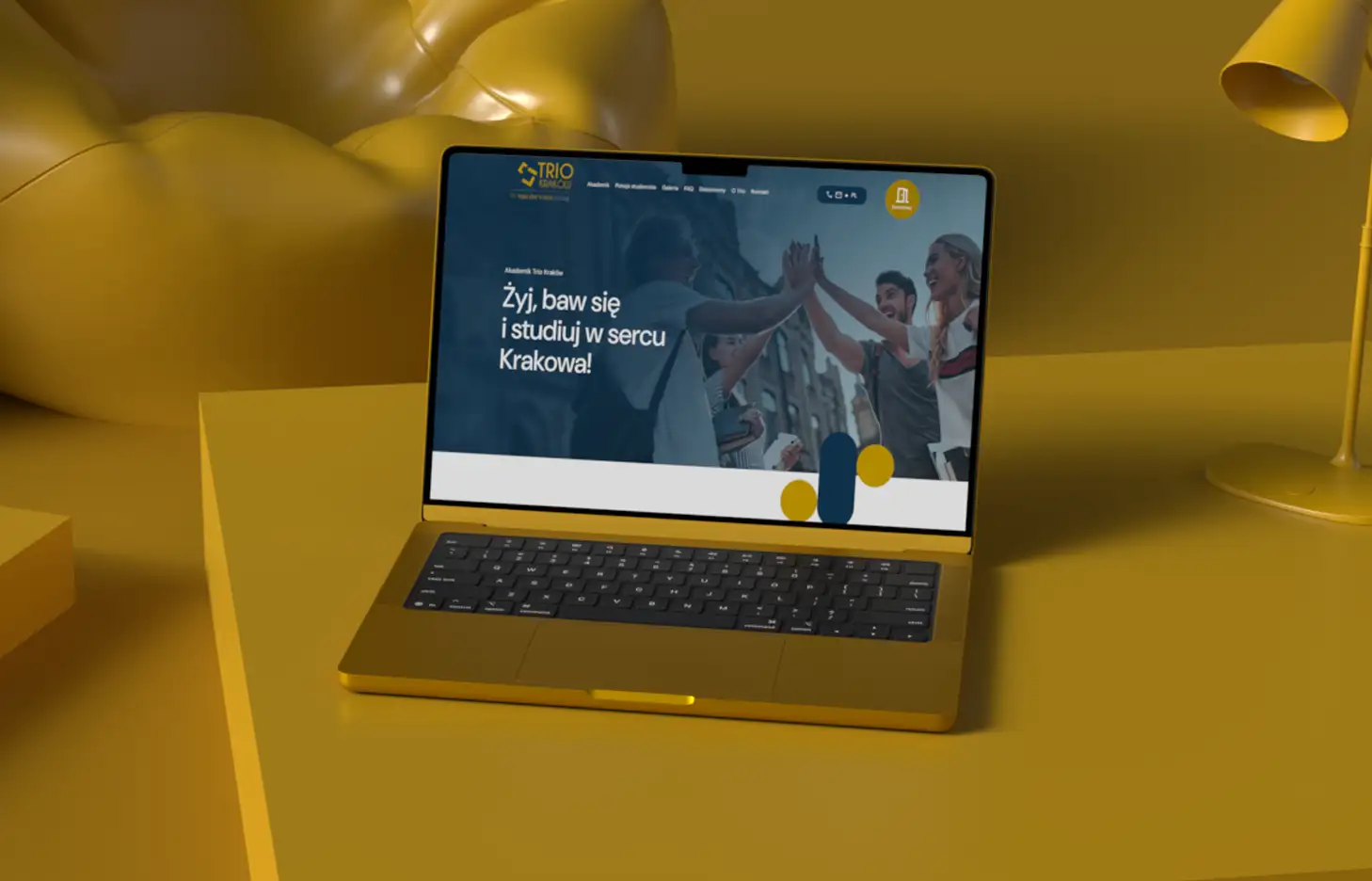 Mockup Projektu strony www dla akademika trio