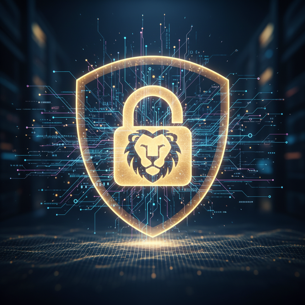 Ikona kłódki zabezpieczająca strumienie danych cyfrowych, symbolizująca prywatność w analityce.